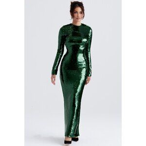 green emerald velvet dress Loretta Sequin Dress – Retrofete main image 0